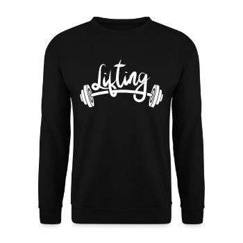 Lifting Weightlifting Gym Weightlifter Workout - Unisex Sweatshirt - black - Front - Alina (178cm) & Michal (187cm)