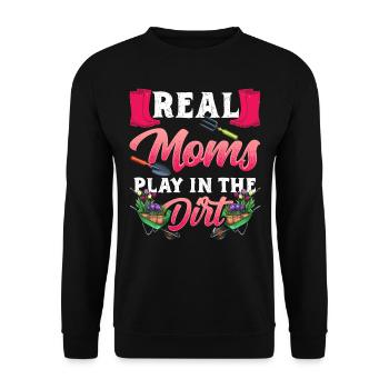 Les vraies mères jouent dans le jardin de terre mère maman - Sweat-shirt Unisexe - noir - Devant - Alina (178cm) & Michal (187cm)