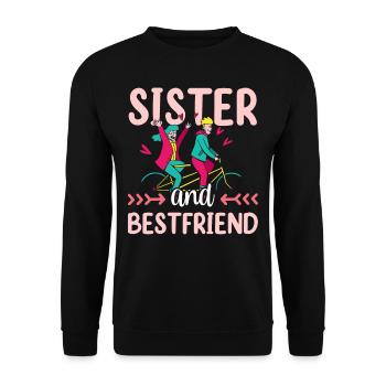 Sister And Best Friend Team Freund Schwester - Unisex Sweatshirt - black - Front - Alina (178cm) & Michal (187cm)