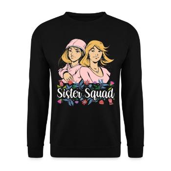 Schwestern Team Freund Schwester Freundschaft - Unisex Pullover - Schwarz - Vorne - Alina (178cm) & Michal (187cm)