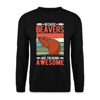 Parce que les castors flippent génial Biber - Sweat-shirt Unisexe - noir - Devant - Alina (178cm) & Michal (187cm)