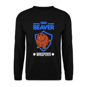 Biber Flüsterer Beaver Whisperer - Unisex Sweatshirt - black - Front - Alina (178cm) & Michal (187cm)