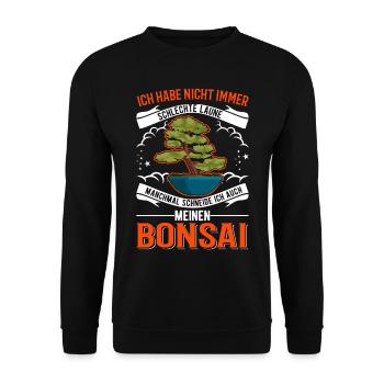 Japanischer Bonsai Bonsaibaum - Unisex Pullover - Schwarz - Vorne - Alina (178cm) & Michal (187cm)