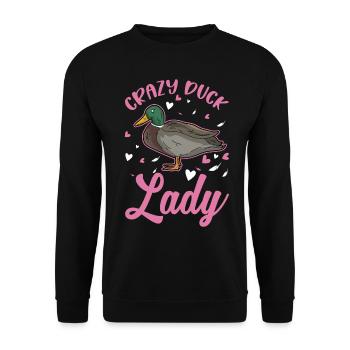 Crazy Duck lady éleveur de canards - Sweat-shirt Unisexe - noir - Devant - Alina (178cm) & Michal (187cm)