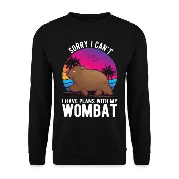 Australischer Wombat - Unisex Pullover - Schwarz - Vorne - Alina (178cm) & Michal (187cm)