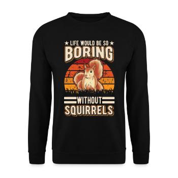 Squirrel Gift Squirrel Grey Squirrel - Unisex Sweatshirt - black - Front - Alina (178cm) & Michal (187cm)