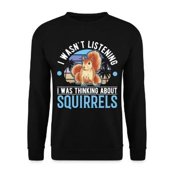 Squirrel Gift Squirrel Grey Squirrel - Unisex Sweatshirt - black - Front - Alina (178cm) & Michal (187cm)