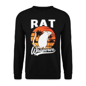 Ratten Flüsterer Hausratte Rattenbesitzer - Unisex Pullover - Schwarz - Vorne - Alina (178cm) & Michal (187cm)