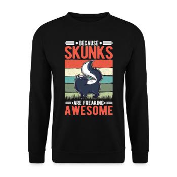 Because Skunks are freaking awesome Skunk - Unisex Sweatshirt - black - Front - Alina (178cm) & Michal (187cm)