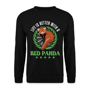 La vie est meilleure avec un panda roux roter panda - Sweat-shirt Unisexe - noir - Devant - Alina (178cm) & Michal (187cm)