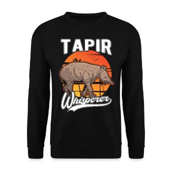 Tapir Flüsterer - Unisex Pullover - Schwarz - Vorne - Alina (178cm) & Michal (187cm)