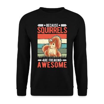 Cadeau Écureuil Écureuil Gris Écureuil - Sweat-shirt Unisexe - noir - Devant - Alina (178cm) & Michal (187cm)