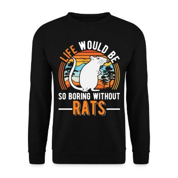 Rat Gift Domestic Rat Rat Owner - Unisex Sweatshirt - black - Front - Alina (178cm) & Michal (187cm)