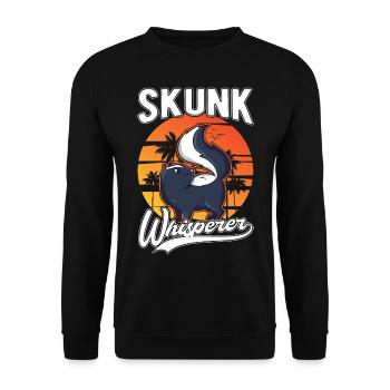 Skunk Whisperer Stinktier - Unisex Pullover - Schwarz - Vorne - Alina (178cm) & Michal (187cm)