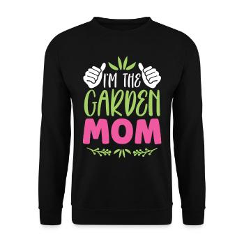 Ich Bin Die Garten Mama Gartenbau Gärtnerin Mutter - Unisex Pullover - Schwarz - Vorne - Alina (178cm) & Michal (187cm)