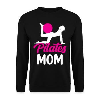 Pilates Mama Mami Mutter Liebhaber - Unisex Pullover - Schwarz - Vorne - Alina (178cm) & Michal (187cm)
