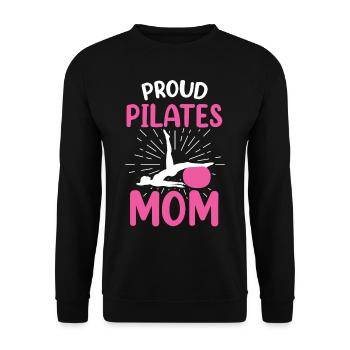 Fière Maman Pilates Maman Amante - Sweat-shirt Unisexe - noir - Devant - Alina (178cm) & Michal (187cm)