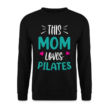 Cette mère aime Pilates MamanMon amant - Sweat-shirt Unisexe - noir - Devant - Alina (178cm) & Michal (187cm)