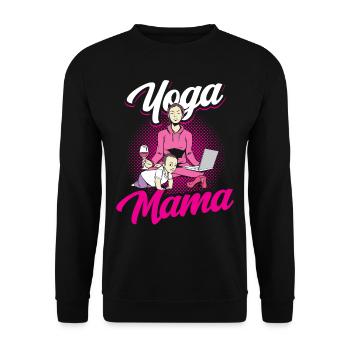 Yoga Mama Mami Hobby Mère - Sweat-shirt Unisexe - noir - Devant - Alina (178cm) & Michal (187cm)