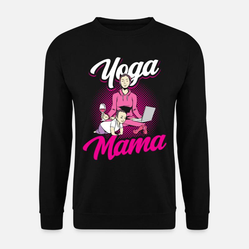 Yoga Mama Mami Hobby Mutter - Unisex Pullover - Schwarz