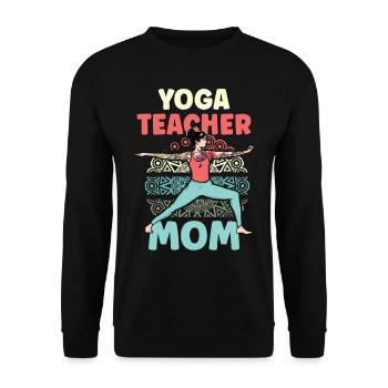 Yoga Lehrerin Mama Yogalehrerin Mami Mutter Hobby - Unisex Pullover - Schwarz - Vorne - Alina (178cm) & Michal (187cm)
