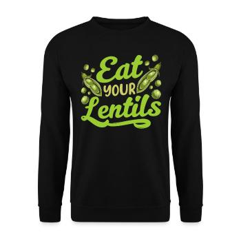 Eat Your Lentils Lentil Soup Food Lentil - Unisex Sweatshirt - black - Front - Alina (178cm) & Michal (187cm)