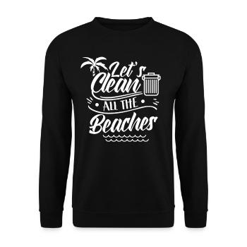 Let's Clean All Beaches Beach Clean Up - Unisex Sweatshirt - black - Front - Alina (178cm) & Michal (187cm)