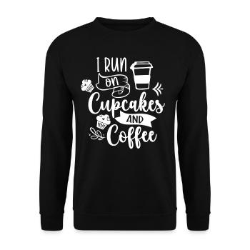 Je cours sur les cupcakes et les cupcakes au café - Sweat-shirt Unisexe - noir - Devant - Alina (178cm) & Michal (187cm)