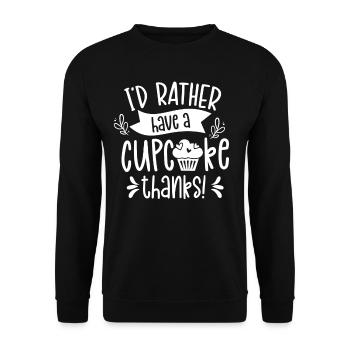 Ich Hätte Lieber Einen Cupcake Danke Süß Cupcakes - Unisex Pullover - Schwarz - Vorne - Alina (178cm) & Michal (187cm)