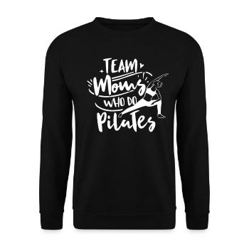 Team Mütter Die Pilates Machen Mama Mami Mutter - Unisex Pullover - Schwarz - Vorne - Alina (178cm) & Michal (187cm)