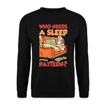 Wer Braucht Einen Schlafrhythmus Nachtschicht - Unisex Pullover - Schwarz - Vorne - Alina (178cm) & Michal (187cm)