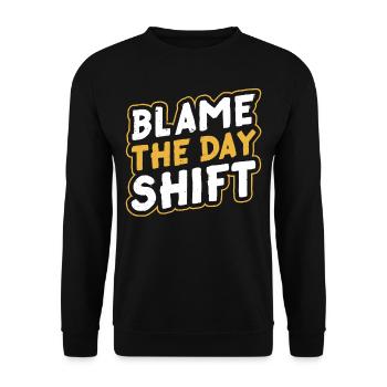 Die Tagesschicht Verantwortlich Machen Beruf - Unisex Pullover - Schwarz - Vorne - Alina (178cm) & Michal (187cm)