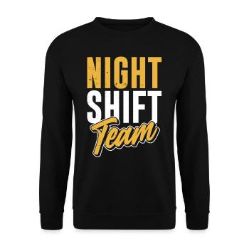 Night Shift Team Colleague Night Shift Work - Unisex Sweatshirt - black - Front - Alina (178cm) & Michal (187cm)
