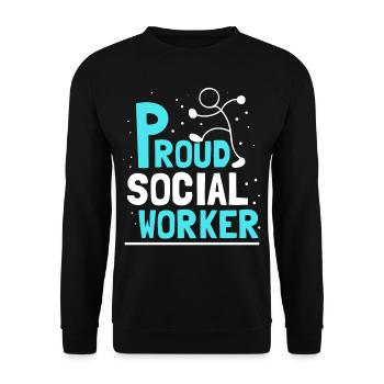 Proud Social Worker Social Work Education - Unisex Sweatshirt - black - Front - Alina (178cm) & Michal (187cm)