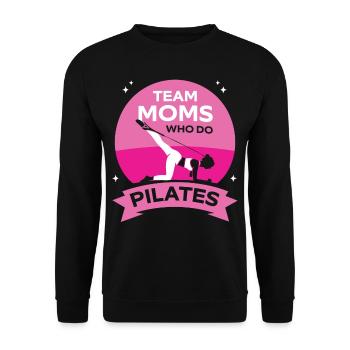 Team Mütter Die Pilates Machen Mami Mutter Mama - Unisex Pullover - Schwarz - Vorne - Alina (178cm) & Michal (187cm)