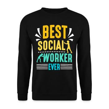 Best Social Worker Ever Social Work - Unisex Sweatshirt - black - Front - Alina (178cm) & Michal (187cm)