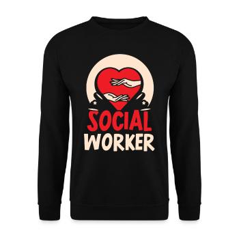 Social Worker Social Worker Social Work Profession - Unisex Sweatshirt - black - Front - Alina (178cm) & Michal (187cm)