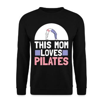 This mother loves Pilates lover Mama Mami - Unisex Sweatshirt - black - Front - Alina (178cm) & Michal (187cm)