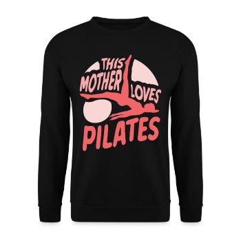 This Mother Loves Pilates Lover Mommy Mom - Unisex Sweatshirt - black - Front - Alina (178cm) & Michal (187cm)