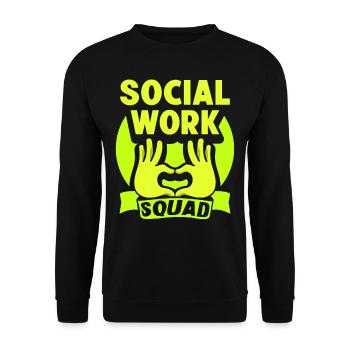 Team Social Work Social Workers Social Work - Unisex Sweatshirt - black - Front - Alina (178cm) & Michal (187cm)