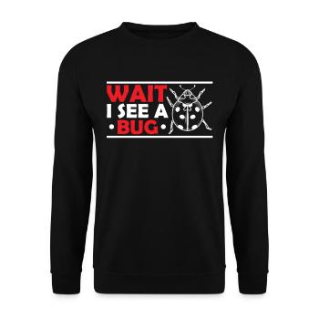 Wait I See An Insect Entomology Entomologist - Unisex Sweatshirt - black - Front - Alina (178cm) & Michal (187cm)
