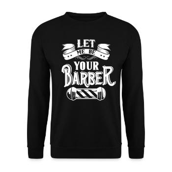 Laissez-moi votre barbier Son barbier Barbier - Sweat-shirt Unisexe - noir - Devant - Alina (178cm) & Michal (187cm)