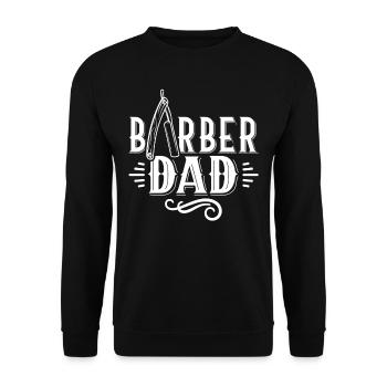Barbier Papa Barbiere Barber Barbershop Beruf - Unisex Pullover - Schwarz - Vorne - Alina (178cm) & Michal (187cm)