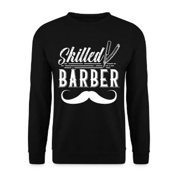 Gelernter Barbier Barbiere Barber Barbershop - Unisex Pullover - Schwarz - Vorne - Alina (178cm) & Michal (187cm)