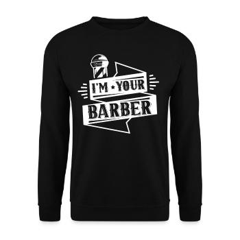 Ich Bin Ihr Barbier Barber Barbiere Barbershop - Unisex Pullover - Schwarz - Vorne - Alina (178cm) & Michal (187cm)