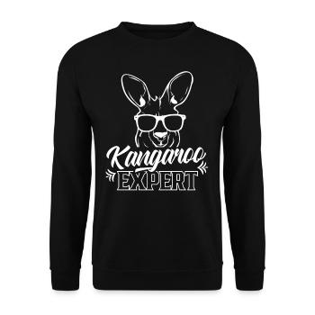 Känguru Experte Tier Kängurus Liebhaber - Unisex Pullover - Schwarz - Vorne - Alina (178cm) & Michal (187cm)