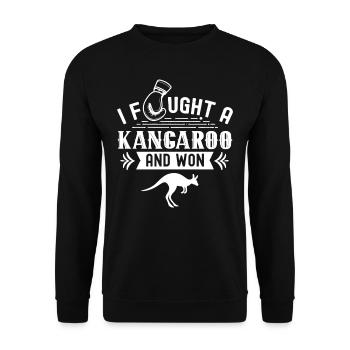 Je me suis battu avec un kangourou kangourou - Sweat-shirt Unisexe - noir - Devant - Alina (178cm) & Michal (187cm)
