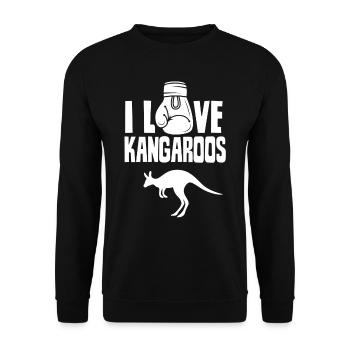 I love kangaroo animal kangaroo lovers - Unisex Sweatshirt - black - Front - Alina (178cm) & Michal (187cm)