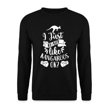 J’aime les kangourous tout simplement très animal Kangourou - Sweat-shirt Unisexe - noir - Devant - Alina (178cm) & Michal (187cm)