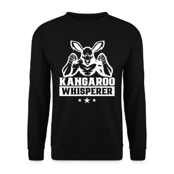 Kangaroo Whisperer Kangaroo Kangaroo Animal - Unisex Sweatshirt - black - Front - Alina (178cm) & Michal (187cm)